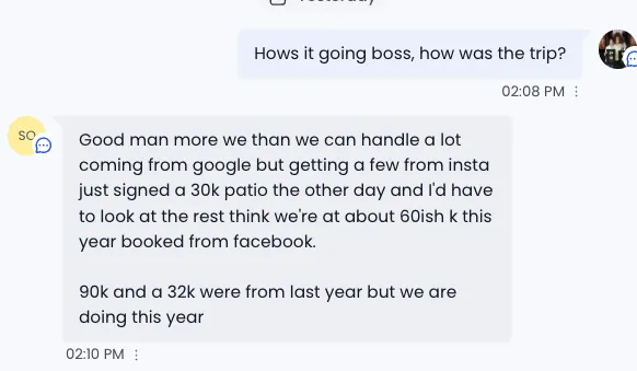 $60K booked from DM